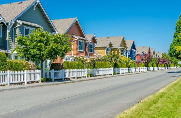 Modern residential neighborhood